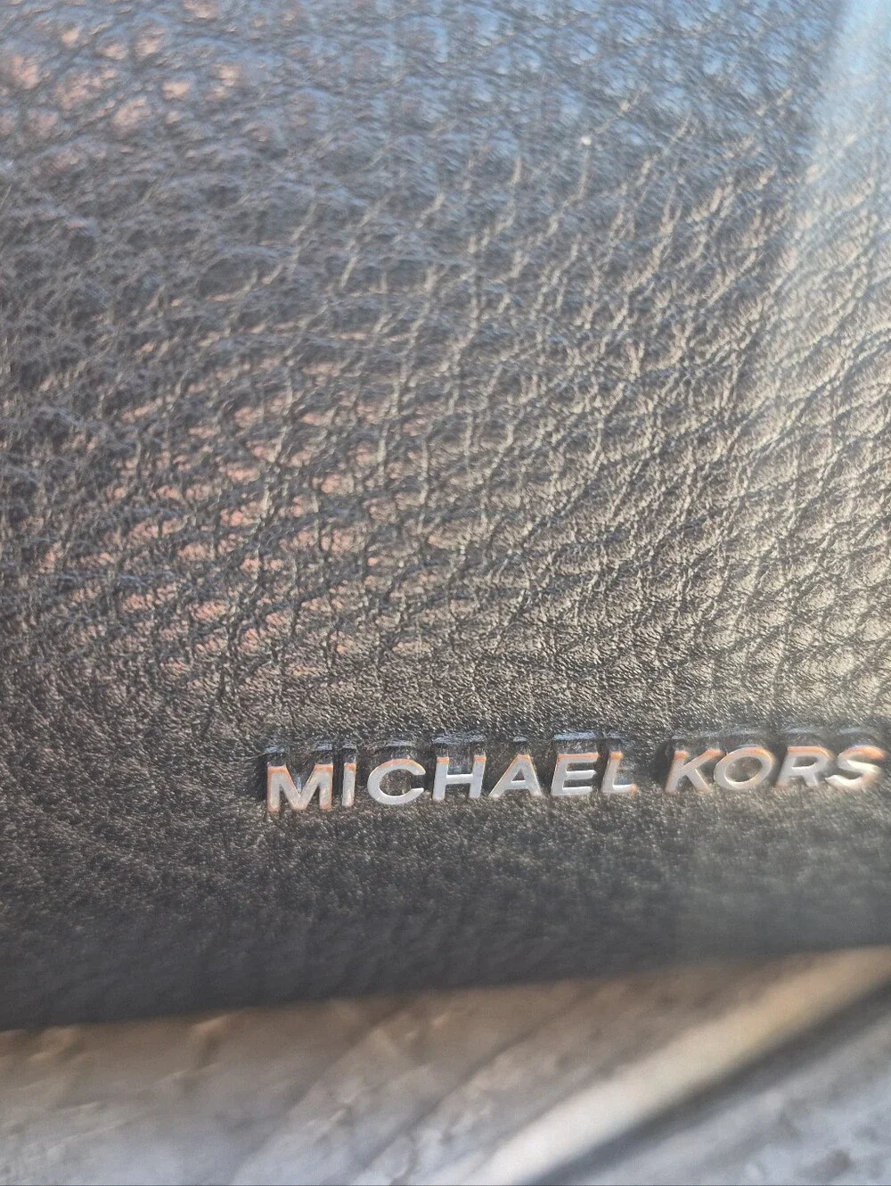 Michael Kors Black Pebbled Leather Raven Shoulder Bag